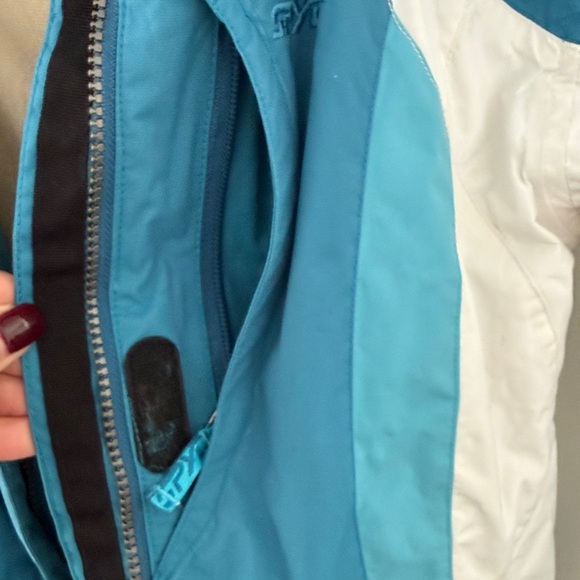 Spyder Women's Teal Blue and White Ski Jacket - Sixe 10 - Large - Picture 4 of 12